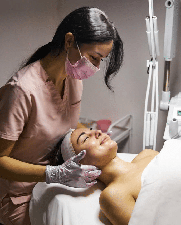 Facial treatment at Skin Lounge Med Spa in Boca Raton.