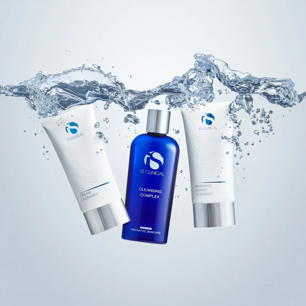 IS CLINICAL products with water splashes.